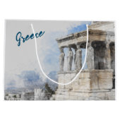 Waterverf oude ruïnes van Athene grote geschenktas Groot Cadeauzakje (Achterkant)