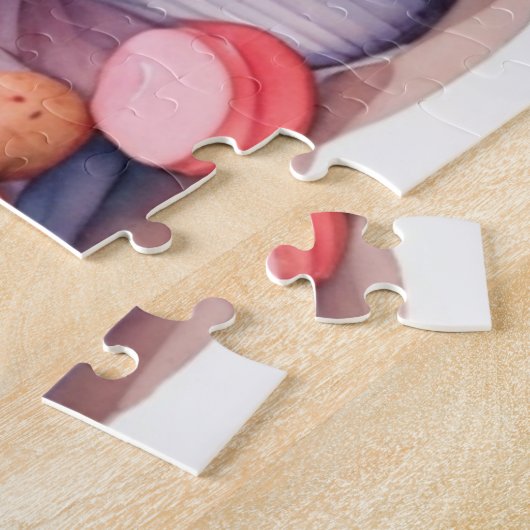 Waterverf Oude Stad Valentijnsdag Cookie Shop Legpuzzel (Zijkant)