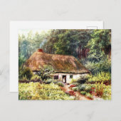 Waterverf oude  Victoriaans Bossen Briefkaart (Voorkant / Achterkant)