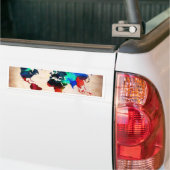 Waterverf oude wereldkaart schattig bumpersticker (Op Truck)