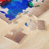 Waterverf oude wereldkaart schattig legpuzzel (Zijkant)