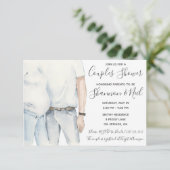 Waterverf Ouders die het Baby shower van een paar  Kaart (Staand voorkant)