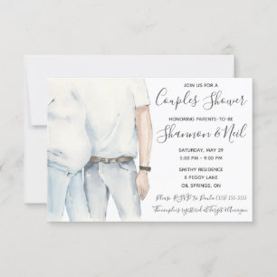 Waterverf Ouders die het Baby shower van een paar  Kaart