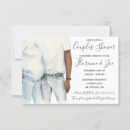 Waterverf Ouders om het Baby shower van Paar Invi  Kaart