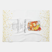 Waterverf ouderwets aangepaste cocktailrecept theedoek (Horizontaal)