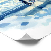 Waterverf Outdoor Schaatsen Winterresort Poster (Hoek)