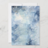 Waterverf Outer Space Planet Navy Blue BabyShower Kaart (Achterkant)