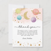 Waterverf Outer Space Two the Moon Dank je kaart (Voorkant)