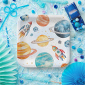 Waterverf Outer Space Verjaardagsfeestje Borden Papieren Bordje (Feest)