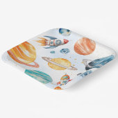 Waterverf Outer Space Verjaardagsfeestje Borden Papieren Bordje (Gebogen)