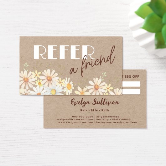 Waterverf over de verwijzingskaart voor kraftpapie visitekaartje (Bureau)