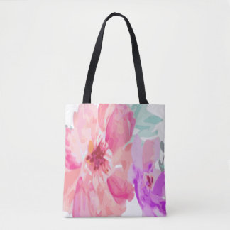 Waterverf over het hele bloemenTas Tote Bag