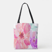 Waterverf over het hele bloemenTas Tote Bag (Achterkant)