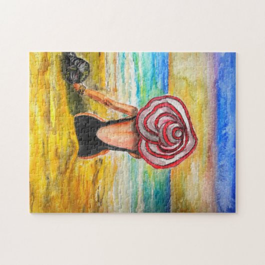 Waterverf - Overdenking Legpuzzel (Horizontaal)