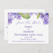 Waterverf overtreden Datum huwelijk opslaan Uitnodiging Briefkaart (Voorkant / Achterkant)