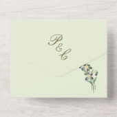  Waterverf Overtredingen Sage Green Wedding All In One Uitnodiging (Achterkant)