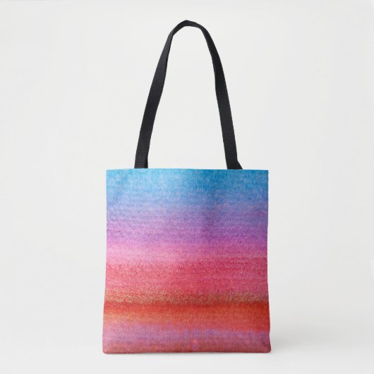 Waterverf overvloeien - Rood en blauw Tote Bag (Voorkant)