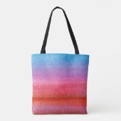 Waterverf overvloeien - Rood en blauw Tote Bag (Achterkant)