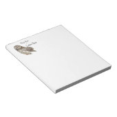 Waterverf Owl, aangepaste naam Vogel, Natuur Notitieblok (Schuin)