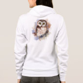 Waterverf Owl Bird Natuur art Bird watcher Hoodie (Achterkant)