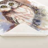 Waterverf Owl Bird Wildlife Art Sherpa Deken (3/4)