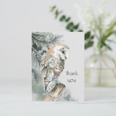 Waterverf Owl Bird Wildlife Natuur Hartelijk dank Briefkaart (Staand voorkant)