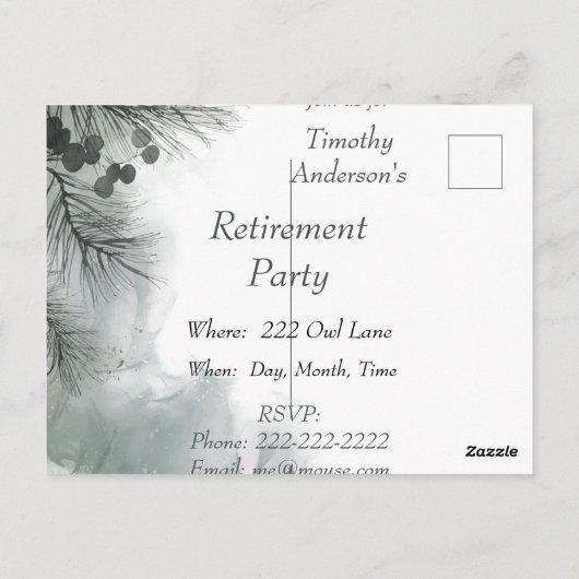 Waterverf Owl Bird Wildlife Natuur Hartelijk dank Briefkaart (Achterkant)