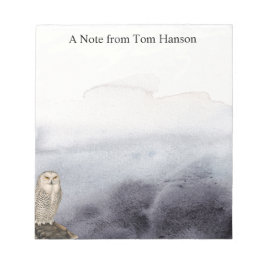 Waterverf Owl Blue Clouds - Aangepast Notitieblok