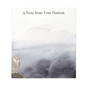 Waterverf Owl Blue Clouds - Aangepast Notitieblok