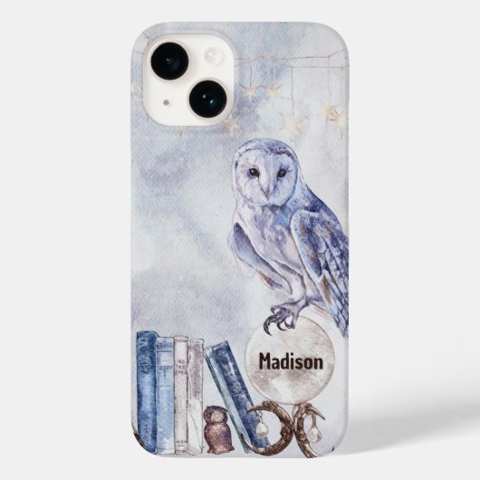 Waterverf Owl & Boeken Case-Mate iPhone Case (Achterkant)