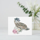 Waterverf Owl Briefkaart (Staand voorkant)