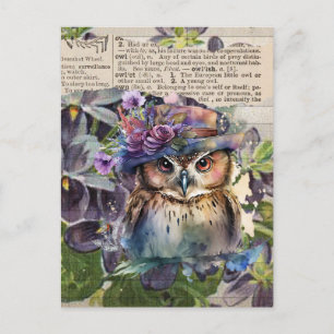 Waterverf Owl  Briefkaart