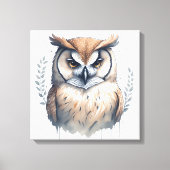Waterverf Owl Canvas Afdruk (Voorkant)