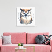 Waterverf Owl Canvas Afdruk (Insitu (Woonkamer))