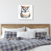Waterverf Owl Canvas Afdruk (Insitu (Slaapkamer))