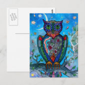 Waterverf Owl fantasie illustratie. sprookje Briefkaart (Voorkant / Achterkant)