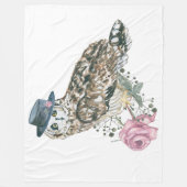 Waterverf Owl Fleece Deken (Voorkant)