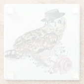 Waterverf Owl Glazen Onderzetter (Achterkant)