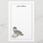 Waterverf Owl | Jouw namen toevoegen Briefpapier (Voorkant)