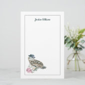 Waterverf Owl | Jouw namen toevoegen Briefpapier (Staand voorkant)