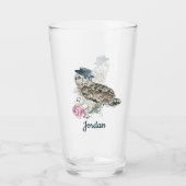 Waterverf Owl | Jouw namen toevoegen Glas (Voorkant)