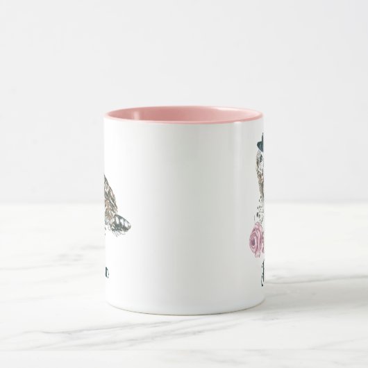 Waterverf Owl | Jouw namen toevoegen Mok (Midden)