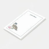 Waterverf Owl | Jouw namen toevoegen Post-it® Notes (Schuin)