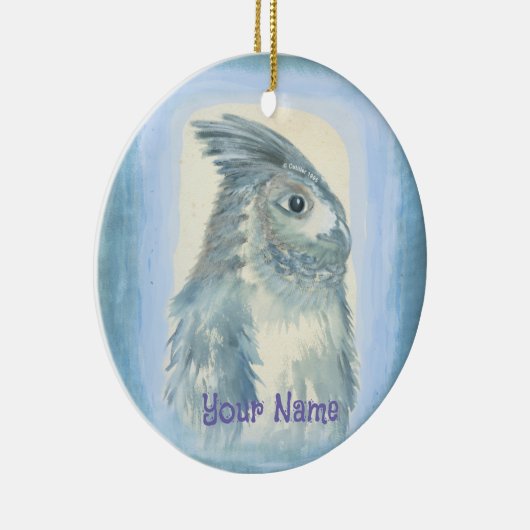 Waterverf Owl Keramisch Ornament (Rechts)