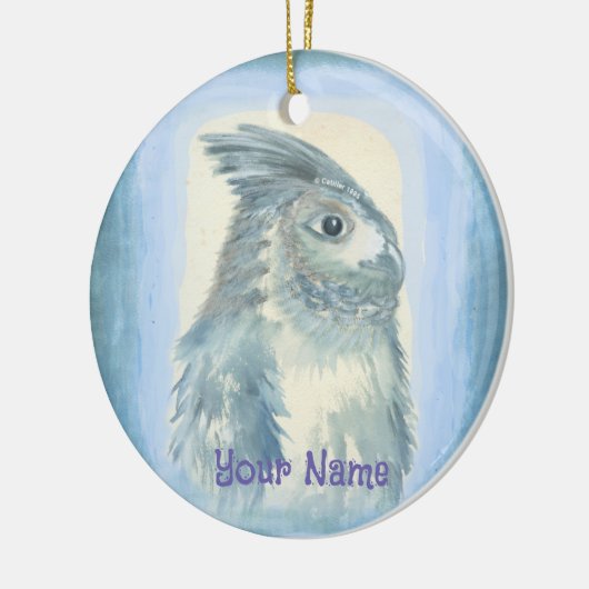 Waterverf Owl Keramisch Ornament (Links)