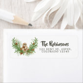 Waterverf Owl Kerstmis Etiket (Insitu)