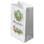 Waterverf Owl Kerstmis Klein Cadeauzakje (Voorkant Gekanteld)