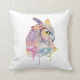 Waterverf Owl Kussen