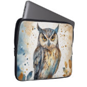 Waterverf Owl Laptop Sleeve (Voorkant Rechts)