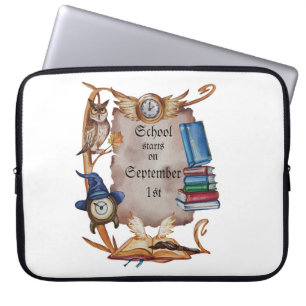 Waterverf Owl Laptop Sleeve